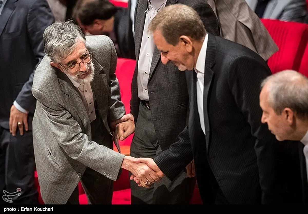 خوش و بش جهانگیری و حداد عادل/عکس