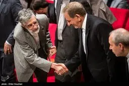 خوش و بش جهانگیری و حداد عادل/عکس