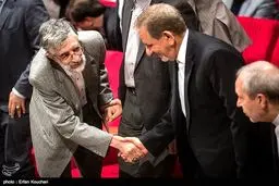 خوش و بش جهانگیری و حداد عادل/عکس