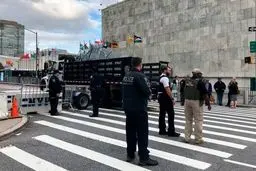 تدابیر امنیتی در اطراف ساختمان سازمان ملل / تصاویر