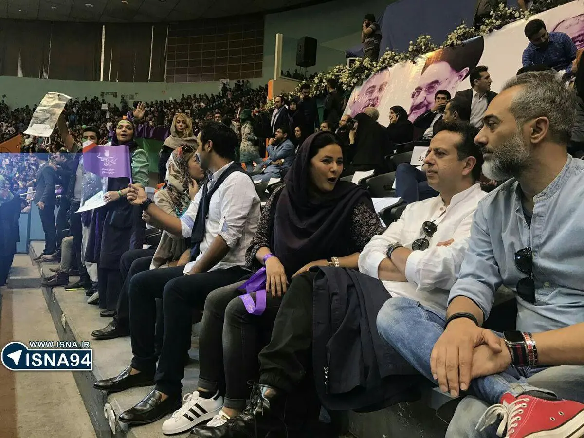 هنرمندان در همایش انتخاباتی روحانی/عکس
