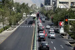 دسته هاي عزاداری خودرويي در خیابان‌های تهران + تصاوير