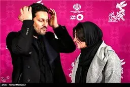 ژست حامدبهداد و باران کوثری در حاشیه افتتاح جشنواره فیلم فجر/ عکس