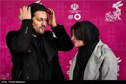ژست حامدبهداد و باران کوثری در حاشیه افتتاح جشنواره فیلم فجر/ عکس
