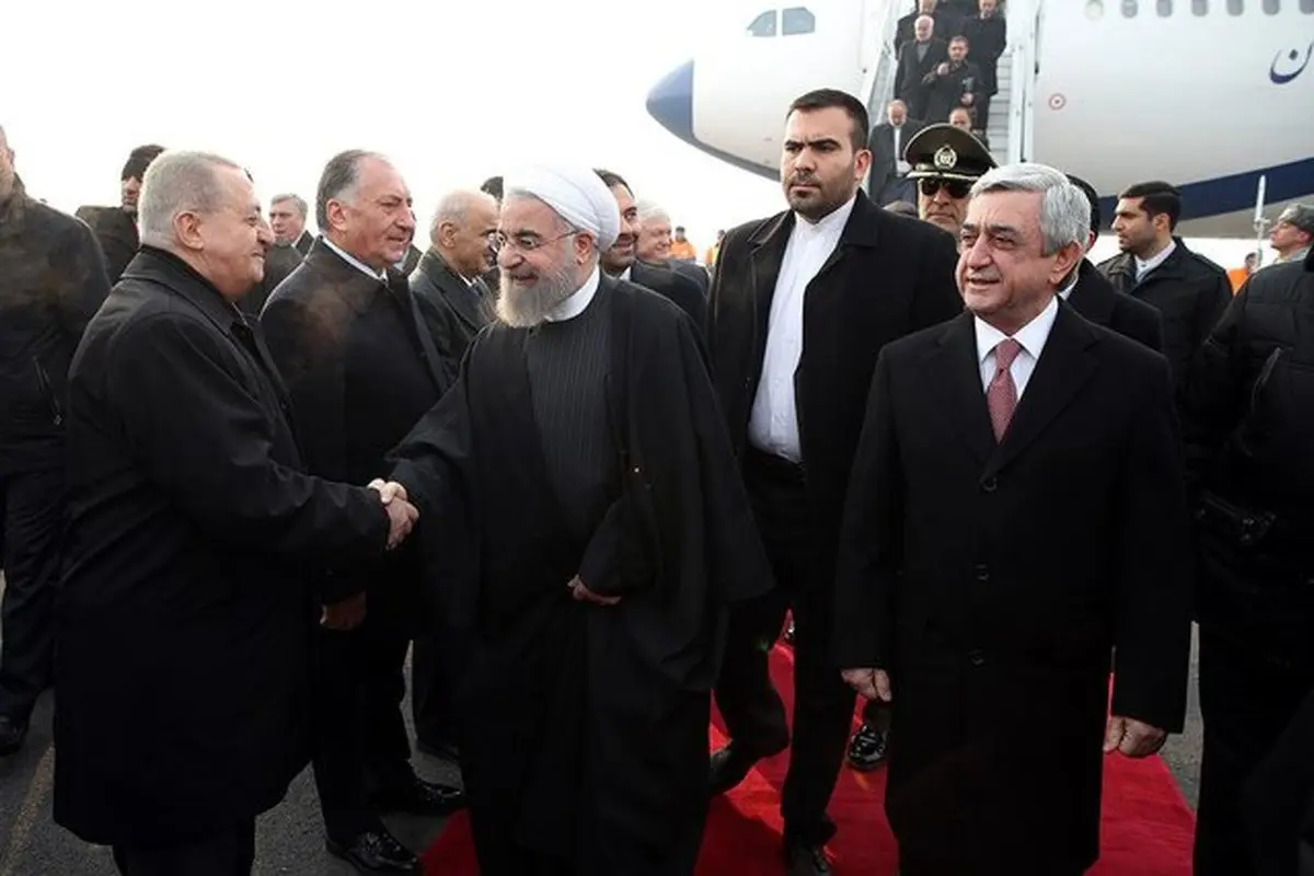 استقبال رسمی رییس جمهوری ارمنستان از روحانی