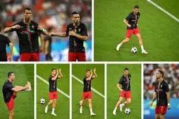 عکس/کریستیانو رونالدو در حال گرم‌کردن در ورزشگاه