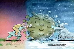 زورآزمایی با یک ویروس! +کاریکاتور