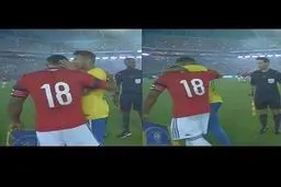 عکس/ خوش و بش نیمار با ضارب خود