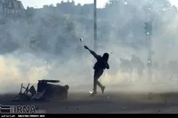 ادامه سرکوب اعتراضات کارگری در فرانسه/ تصاویر