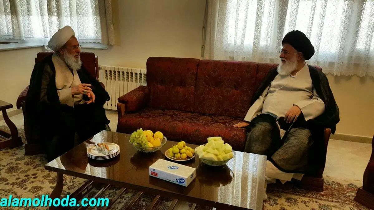 پذبرایی ساده علم الهدی از آیت الله ری شهری/عکس