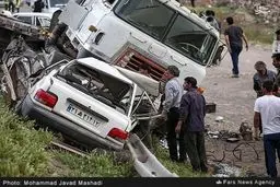 تصادف تریلی با پراید/ تصاویر