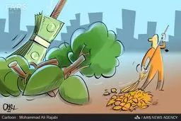 طعم خزان با قطع درختان/ کاریکاتور