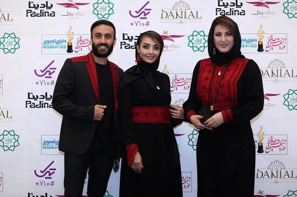 تیپ زیبای خانم بازیگر به همراه پسر و عروسش /عکس