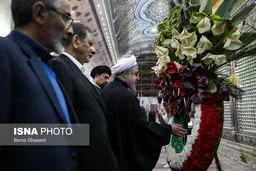 تجدید میثاق حسن روحانی و اعضای هیات دولت با آرمان‌های امام راحل/تصاویر