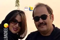 رضا داوودنژاد در کنار همسرش غزل بدیعی + عکس