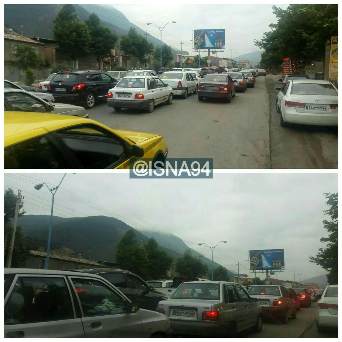 ترافیک سنگین اول صبح در خروجی مرزن آباد به سمت تهران/ عکس