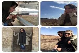 عکس/ سحر جعفری جوزانی و پدرش در کویر