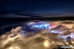 تصاویر هوایی از مِه غلیظ در ساحل چینگ‌دائو