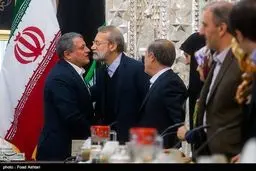 محسن هاشمی و نمایندگان شورای شهر مهمان لاریجانی شدند/تصاویر