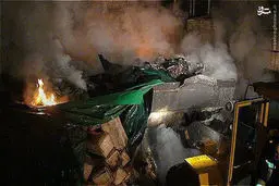 آتش سوزی انبار بزرگ در میدان شوش/ تصاویر