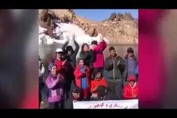 همراهی خرس قهوه ایی با کوهنوردان در سبلان