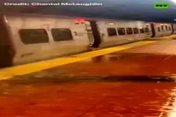  باران سیل‌آسا متروهای نیویورک را زیر آب برد