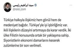  توئیت ترکی رئیسی به مناسبت سفر به ترکیه