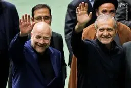 حضور پزشکیان و قالبیاف در راهپیمایی روز قدس