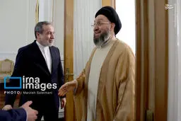 تصاویر دیدار عراقچی و عمار حکیم با چهره های خندان