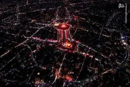 تصاویر هوایی شب گذشته از کربلای معلی