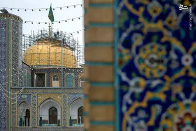 شستشو و تنظیف گنبد رضوی