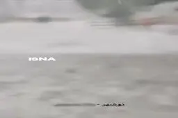 بارش شدید و آبگرفتگی خیابان‌های نوشهر