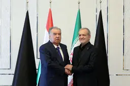 گسترش روابط ایران و تاجیکستان محور گفت‌وگوی پزشکیان و امامعلی رحمان