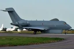 فرود سومین هواپیمای مشکوک بمباردیه E11-A آمریکا در عربستان