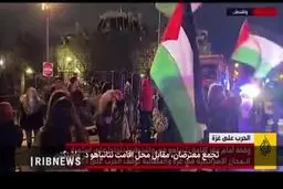 تجمع مقابل محل اقامت نتانیاهو در واشنگتن  + فیلم