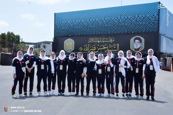 ادای احترام دختران بسکتبال ایران در مزار شهید نصرالله