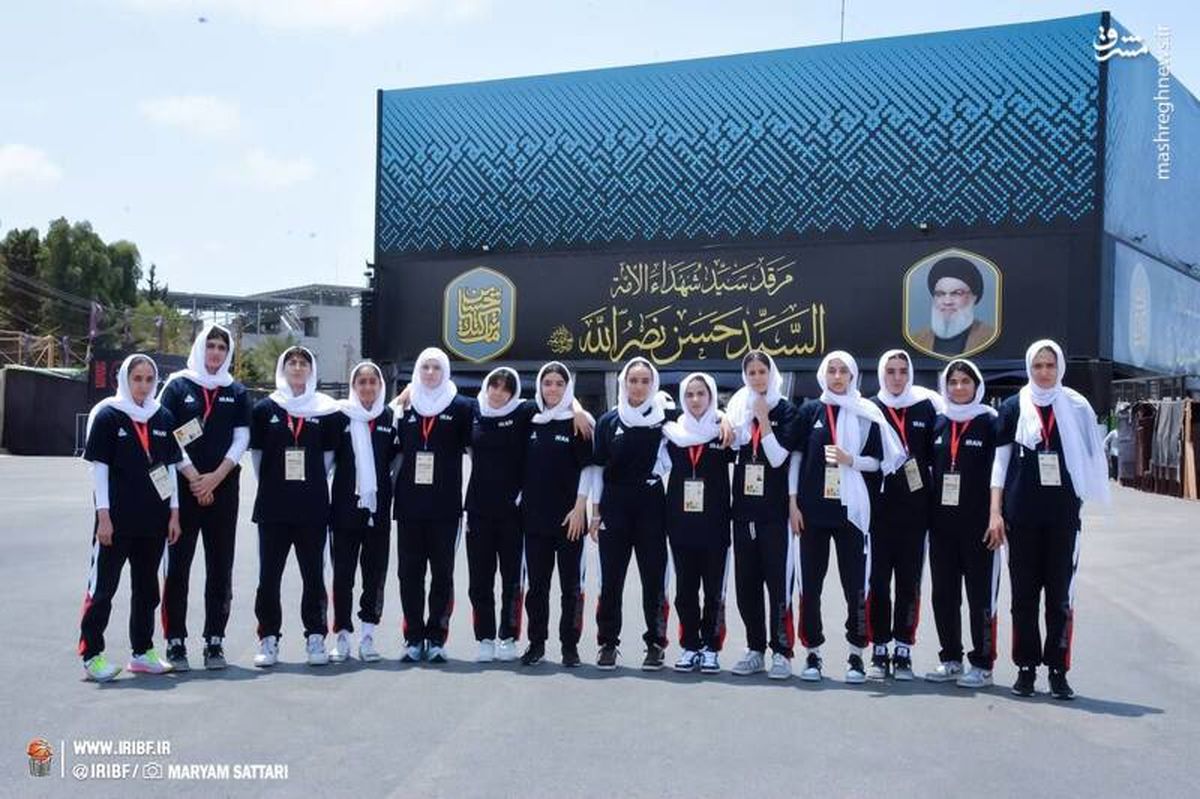 ادای احترام دختران بسکتبال ایران در مزار شهید نصرالله