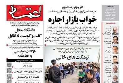 صفحه نخست روزنامه‌های‌ چهارشنبه ۶ اسفند ۱۴۰۴