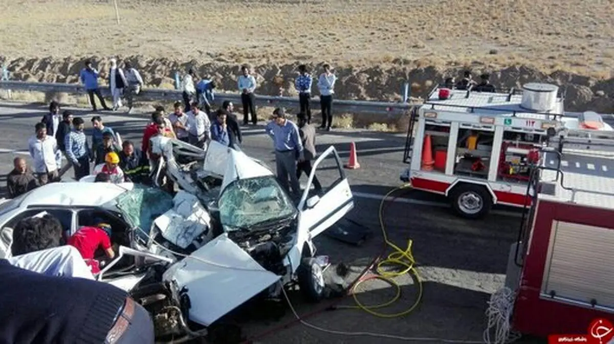 تصادف و خودروی له شده معاون وزیر صمت در قزوین