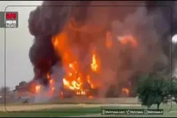 آتش‌سوزی گسترده در جنوب تهران + فیلم