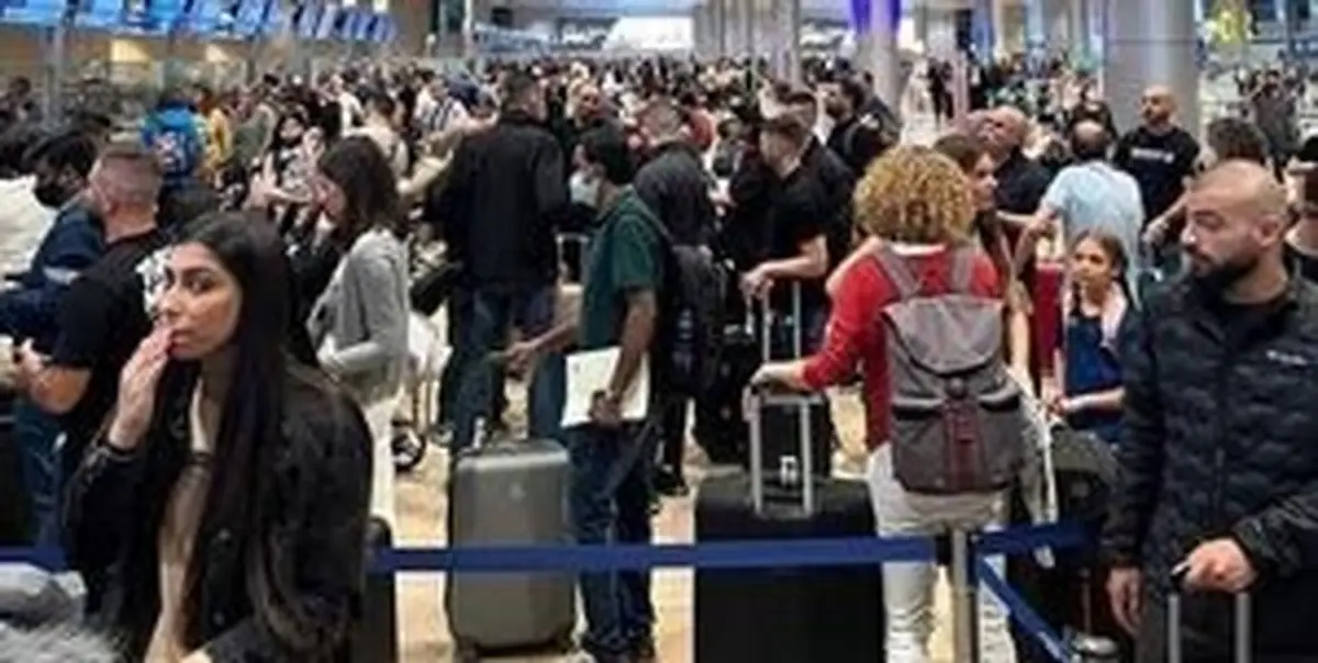 ازدحام صهیونیست‌ها در فرودگاه «بن گوری ون» برای فرار از اراضی اشغالی+ فیلم