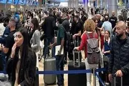 ازدحام صهیونیست‌ها در فرودگاه «بن گوری ون» برای فرار از اراضی اشغالی+ فیلم