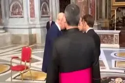 دست ندادن جنجالی مکرون با ترامپ