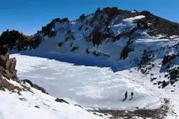  قدم زدن شگفت انگیز روی دریاچه یخ زده قله سبلان