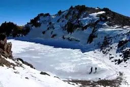  قدم زدن شگفت انگیز روی دریاچه یخ زده قله سبلان