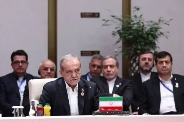 موضع گیری پزشکیان علیه آمریکا و اسرائیل در مسکو
