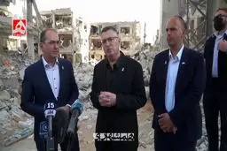  وزیر خارجه اسرائیل و وزیر کشور آلمان در محل اصابت موشک های ایران