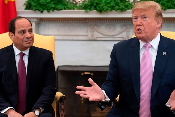 ترامپ با السیسی دست نداد + فیلم