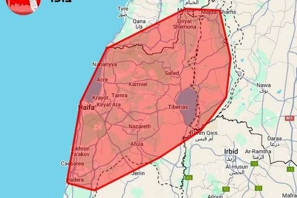لحظه عبور موشک ایرانی بر فراز آسمان قدس اشغالی