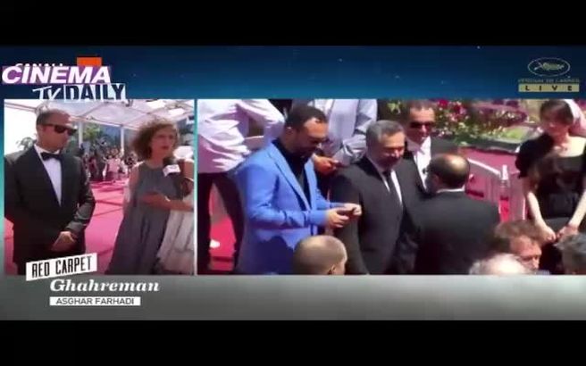 اولین ویدیو از اصغر فرهادی و امیر جدیدی روی فرش قرمز جشنواره کن
